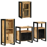 Bathroom Furniture Set 4 pcs Brown Soild Mango Wood 3305686