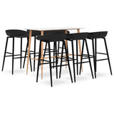 7 Piece Bar Set White and Black 3057451