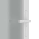 Interior Door 93x201.5 cm White Matt Glass and Aluminium 350578