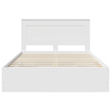 Bed Frame with Drawer White 150 x 200 cm Engineer Wood 3410167