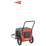 Pet Bike Trailer Orange and Grey 54.5 x 120 x 161 cm 93844