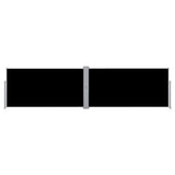 Side Awning Black Polyester with PU coating 160 x 600 cm 42178