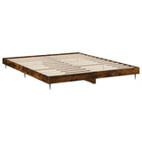 Bed Frame without Mattress Smoked Oak 200x200 cm Engineered Wood 832218