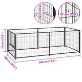 Dog Kennel Black 200x100x70 cm Steel 150790