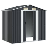 Garden Storage Shed Anthracite Steel 204x132x186 cm 47028