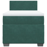 Box Spring Bed with Mattress Dark Green 100x200 cm Velvet 3286231