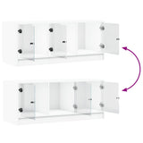 TV Cabinet with Glass Doors White 102x37x42 cm 836406