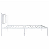 Metal Bed Frame without Mattress with Headboard White 107x203cm 352525