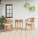 Chair with Cushion 2 pcs Brown 63 x 58 x 89 cm Solid Teak Wood 42008384