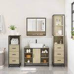 ZNTS 4 Piece Bathroom Furniture Set Sonoma Oak Engineered Wood 3301301