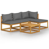 5 Piece Garden Lounge Set with Cushions Solid Wood Acacia 3098665