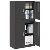 Storage Cabinet 2 pcs Black 80 x 40 x 160 cm Steel Lockable 3438729