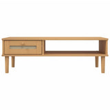 Coffee Table SENJA Rattan Look Brown 100x55x33 cm Solid Wood 358046