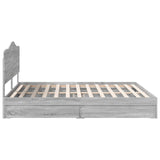 Storage Bed Grey Sonoma 200 x 200 cm Engineered Wood 3413476