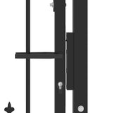 Fence Gate EMMEN with Spikes Steel 104x97 cm Black 146398