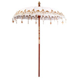Balinese Parasol Cream 190 x 190 x 260 cm Cotton and Wood 42006454