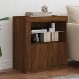 Sideboard with LED Lights Brown Oak 60.5x37x67 cm 836622