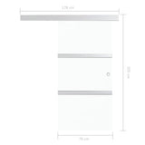 Sliding Door with Soft Stops ESG Glass and Aluminium 76x205 cm 288055