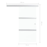 Sliding Door with Soft Stops ESG Glass and Aluminium 76x205 cm 288055