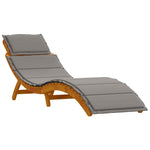 Sun lounger 2 pcs Grey 184 x 55 x 64cm Solid Acacia wood 4107095