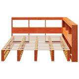 Bookcase Bed without Mattress Wax Brown 140x200cm Solid Wood Pine 3324501