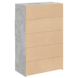 Highboard Concrete Grey 80x42.5x124 cm Engineered Wood 3281388