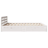 Bed Frame without Mattress White 200x200 cm Solid Wood Pine 3309858