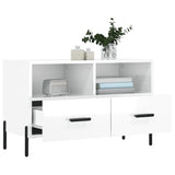 TV Cabinet High Gloss White 80x36x50 cm Engineered Wood 828982