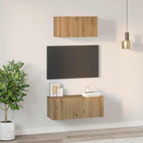 TV Cabinet Set Wall-mounted 2 pcs Artisan Oak Engineered Wood 3393383