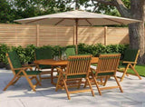 7-Piece Garden Dining Set Natural Solid Acacia Wood 3434493