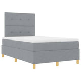 Box Spring Bed with Headboard Light grey 120 x 190 cm Fabric 3339602