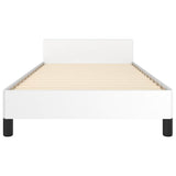 Bed Frame without Mattress White 90x190cm Single Faux Leather 349897