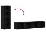Bookcase Black Oak 36x30x143 cm Engineered Wood 862396