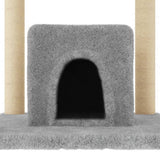 Cat Tree with Sisal Scratching Posts Light Grey 154 cm 172056
