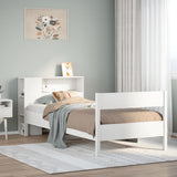 Bookcase Bed without Mattress White 100x200cm Solid Wood Pine 3322964