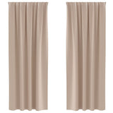 Blackout Curtains with Rings 2 pcs Taupe 260 x 140 cm Polyester 4107442
