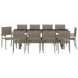 Garden Dining Set 11 pcs Grey Poly Rattan 3365418