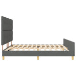 ZNTS Bed Frame Dark Grey 200x200 cm Fabric 3344754