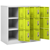 Locker Cabinet Light Grey and Green 90x45x92.5 cm Steel 336443
