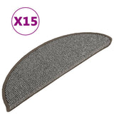 Stair Mats 15 pcs 56x17x3 cm Grey Half Round 149846