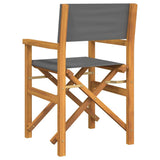 Folding Director's Chairs 2 pcs Grey Solid Wood Teak 4008513