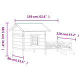 Dog Kennel Brown 159x120x88.5 cm Solid Wood Pine 172270