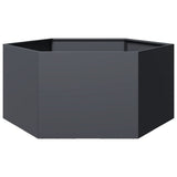 Garden Planter Anthracite Hexagon 104x90x45 cm Steel 851131