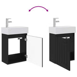 Bathroom Vanity Unit with Tap Black 45.5 x 25.5 x 84 cm 889482