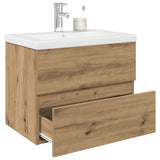 Sink Cabinet with Built-in Basin and Faucet Artisan Oak 3328932