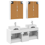 Bathroom Furniture Set 5 pcs White Engineered Wood and Glass 3406807