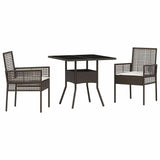 Garden Dining Set 3 pcs Brown Poly rattan 3334925