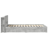 Bed Frame with Storage with Drawer Concrete Grey 75 x 190 cm 3433527
