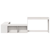 Bedside Cabinet with Desk White 232x122x75 cm Solid Wood Pine 855751