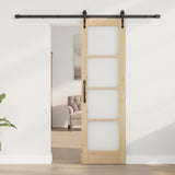 Sliding Door Natural and Black 61 x 198.5 cm 3332377